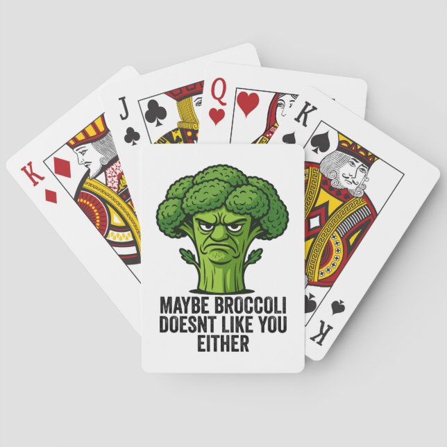 Broccoli kanske inte gillar dig heller casinokort (Baksidan)