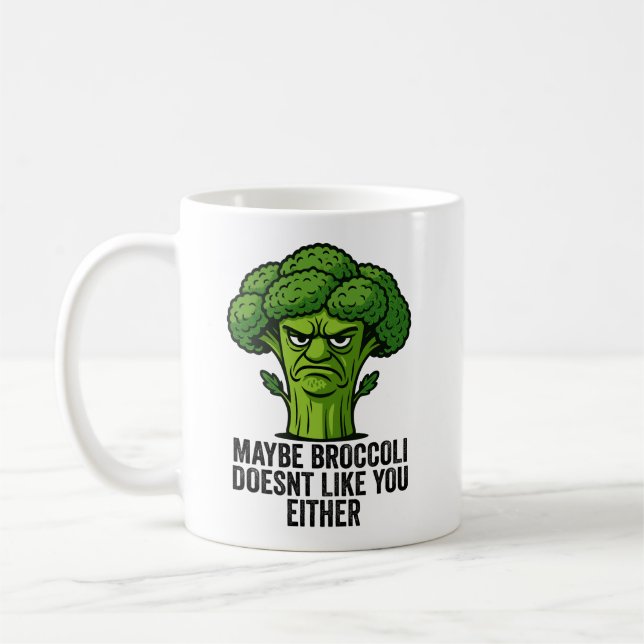 Broccoli kanske inte gillar dig heller kaffemugg (Vänster)