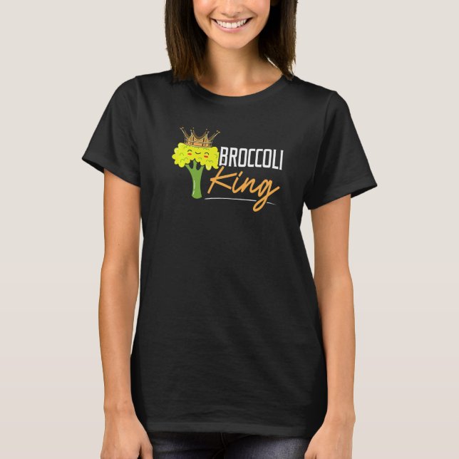 Broccoli Kung Broccoholic Grönsak Vegetarian Veg T Shirt (Framsida)