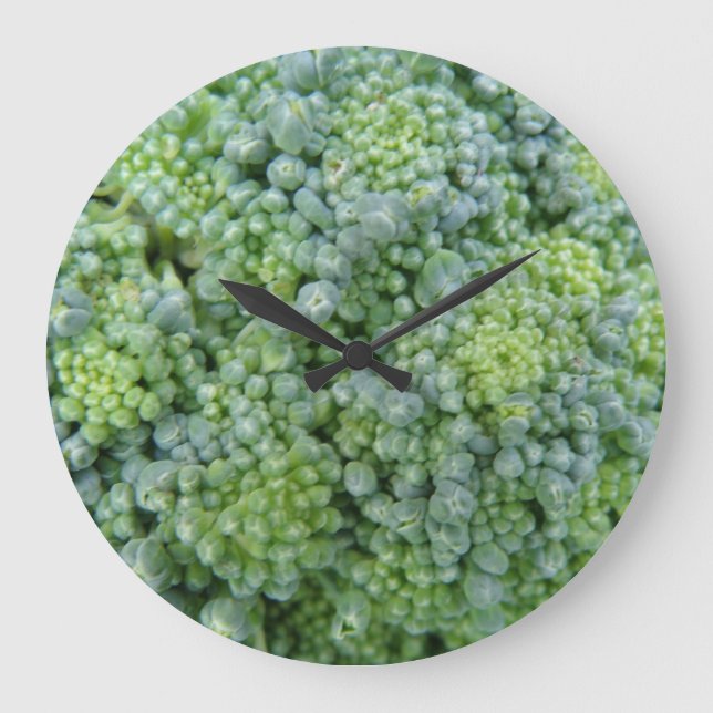 Broccoli Makro Wall Clock Stor Klocka (Framsida)