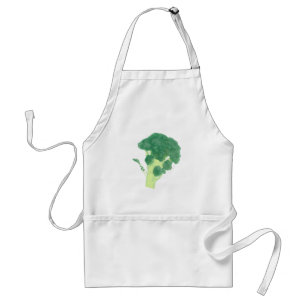 Broccoli, målarfärg, grönsaksaproner förkläde