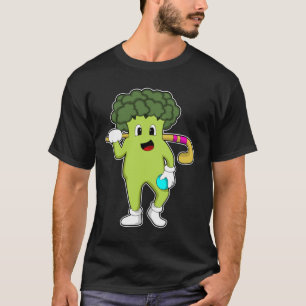 Broccoli på hockey med hockeyklubba t shirt