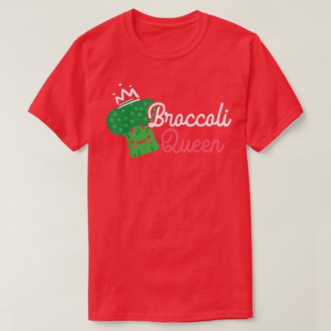Broccoli Queen Broccohol Vegetarian Ve T Shirt (Design framsida)