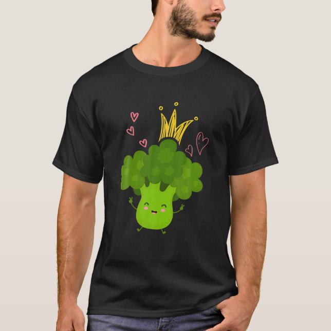 Broccoli Queen Funny Broccoli Vegan Vegetaria T Shirt (Framsida)