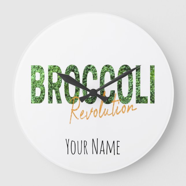 Broccoli Revolution Vegans Veggies och Vegetarian Stor Klocka (Framsida)