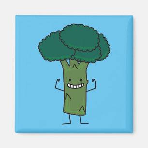 Broccoli som böjer den lyckliga grönsaken för magnet