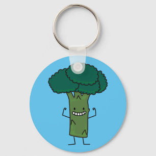 Broccoli som böjer den lyckliga grönsaken för nyckelring