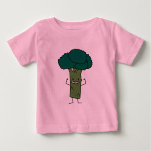 Broccoli som böjer den lyckliga grönsaken för t shirt