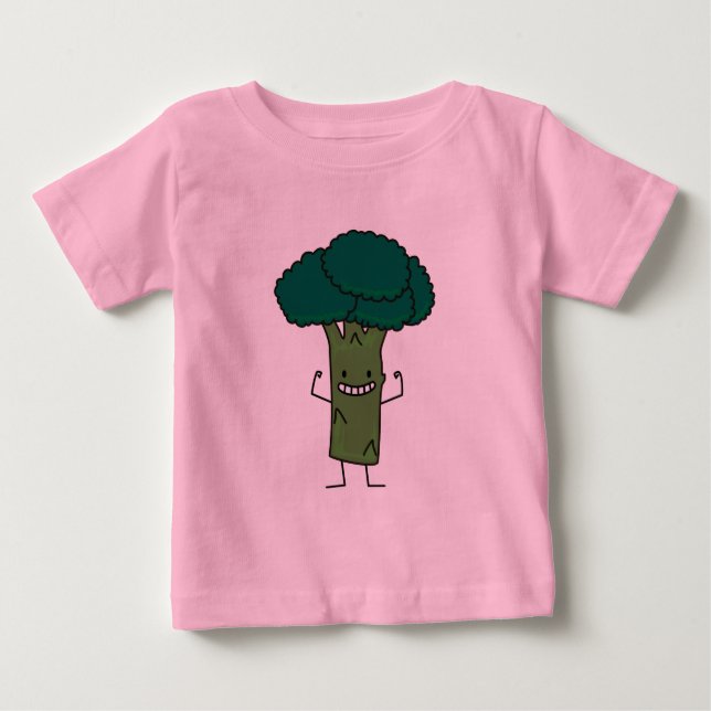Broccoli som böjer den lyckliga grönsaken för t shirt (Framsida)