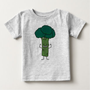 Broccoli som böjer den lyckliga grönsaken för t shirt