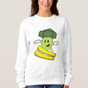 Broccoli som skidåkare med skidor t shirt