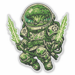 Broccoli Space Bushido — Vintage Kosmisk Guardian  Klistermärken
