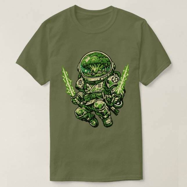Broccoli Space Bushido — Vintage Kosmisk Guardian  T Shirt (Design framsida)