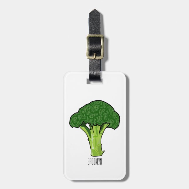 Broccoli tecknad illustration bagagebricka (Vertikal Framsida)