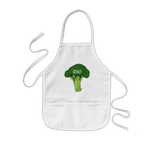 Broccoli tecknad illustration barnförkläde