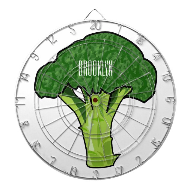 Broccoli tecknad illustration darttavla (Framsidan)