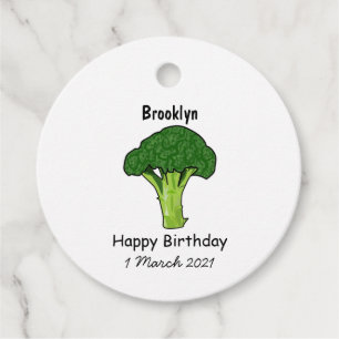 Broccoli tecknad illustration gåvor etiketter