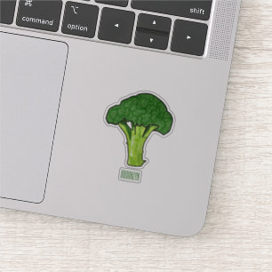Broccoli tecknad illustration klistermärken