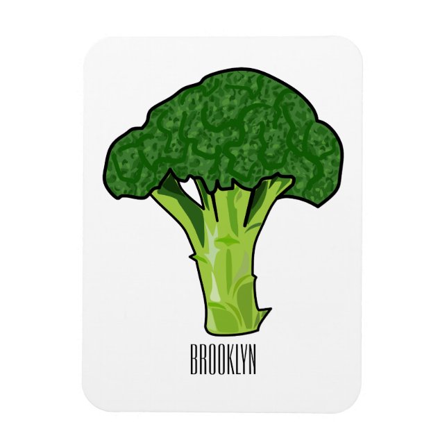 Broccoli tecknad illustration magnet (Vertikal)