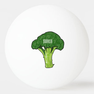 Broccoli tecknad illustration pingisboll