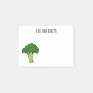 Broccoli tecknad illustration post-it block