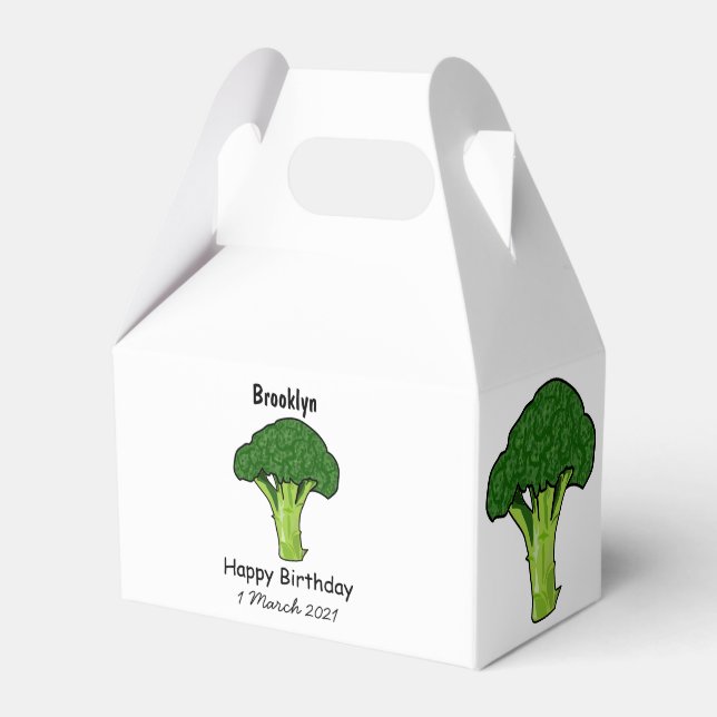 Broccoli tecknad illustration presentaskar (Framsidan Sidan)