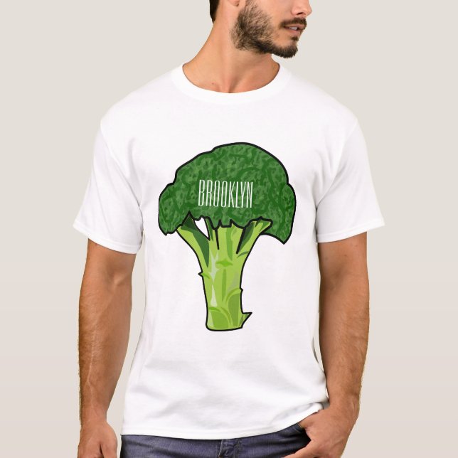 Broccoli tecknad illustration t shirt (Framsida)
