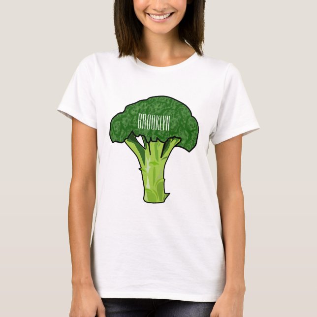 Broccoli tecknad illustration t shirt (Framsida)