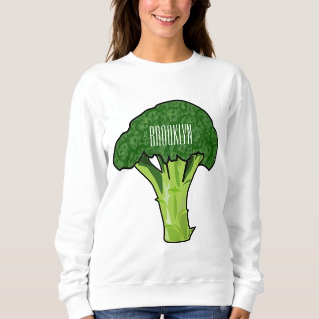 Broccoli tecknad illustration t shirt (Framsida)