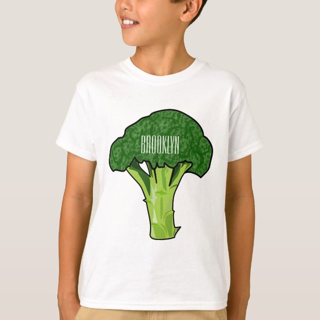 Broccoli tecknad illustration t shirt (Framsida)