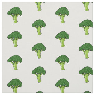 Broccoli tecknad illustration tyg