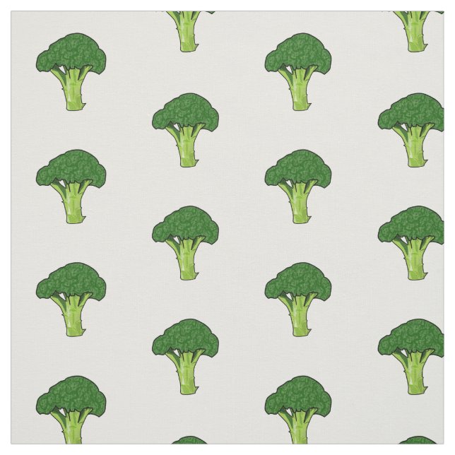 Broccoli tecknad illustration tyg (Provkarta)
