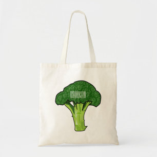 Broccoli tecknad illustration tygkasse