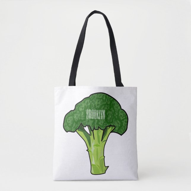 Broccoli tecknad illustration tygkasse (Framsida)