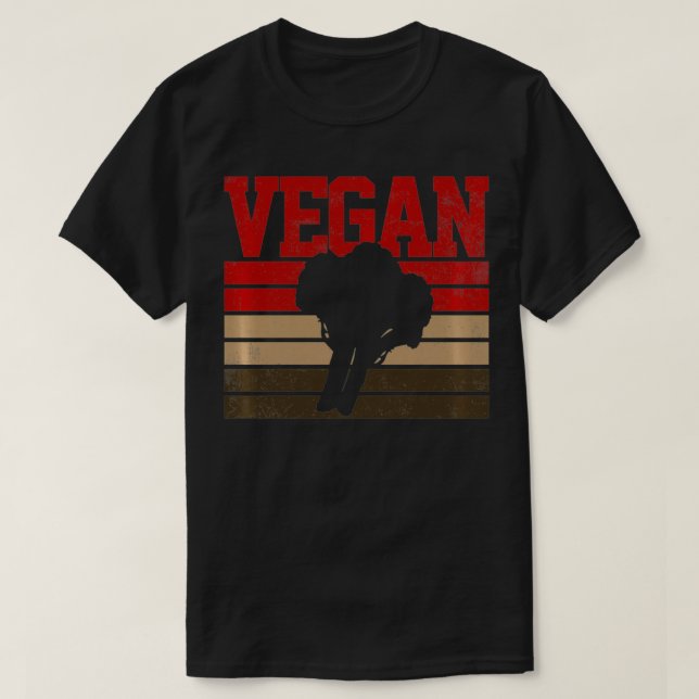 Broccoli Vegan Vegetarian Retro Gift Pullover T Shirt (Design framsida)