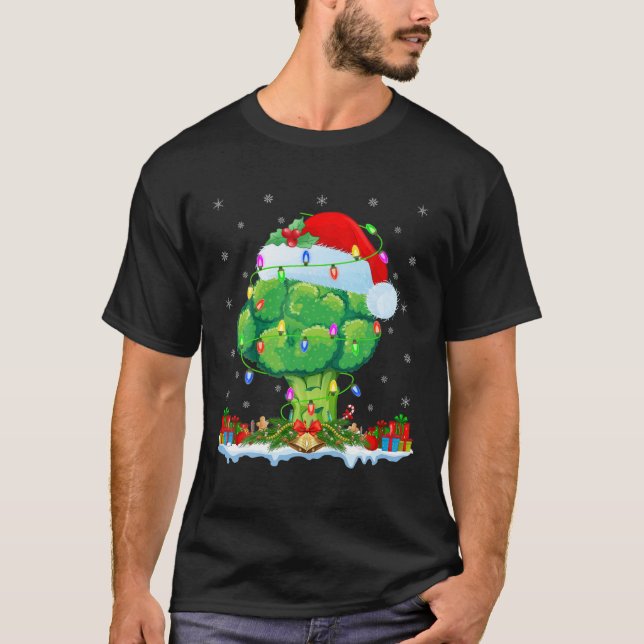 Broccoli Vegetable Lover Matching Santa Broccoli C T Shirt (Framsida)