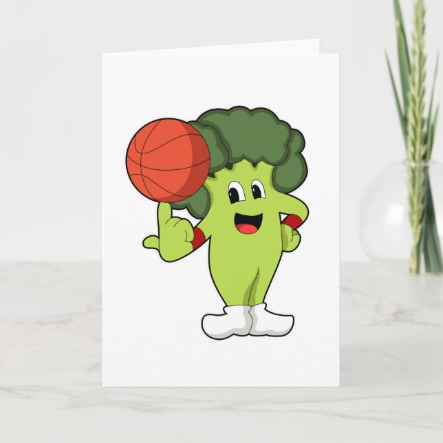 Broccoli vid Basketball Sports Kort (Framsida)