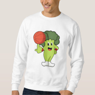 Broccoli vid Basketball Sports Lång Ärmad Tröja