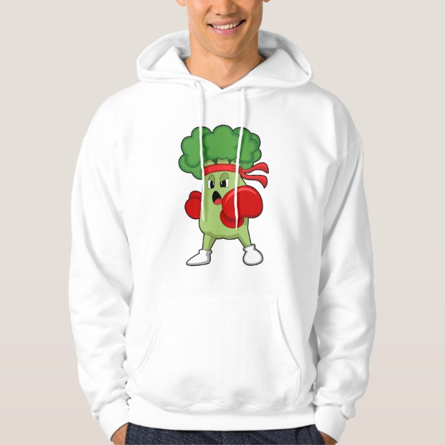 Broccoli vid Boxing med Boxing handskar Hoodie (Framsida)