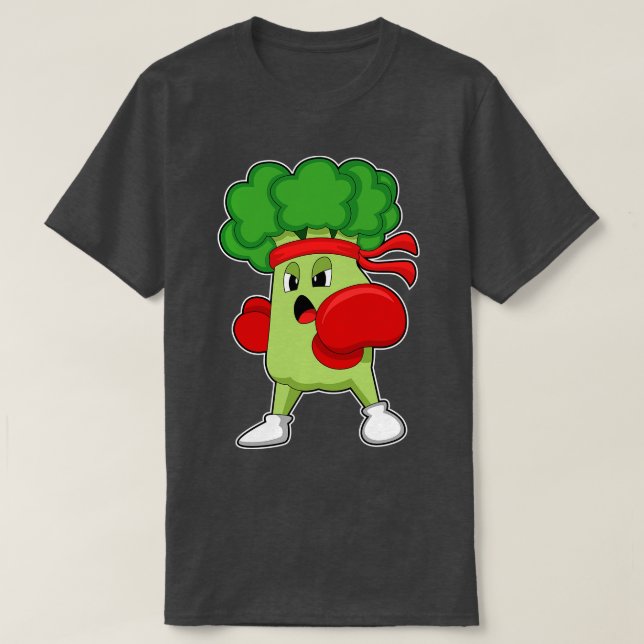 Broccoli vid Boxing med Boxing handskar T Shirt (Design framsida)