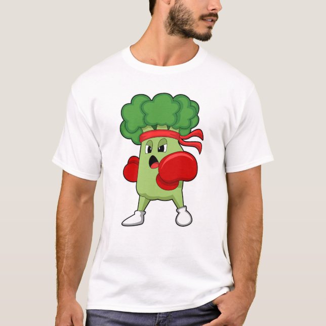 Broccoli vid Boxing med Boxing handskar T Shirt (Framsida)