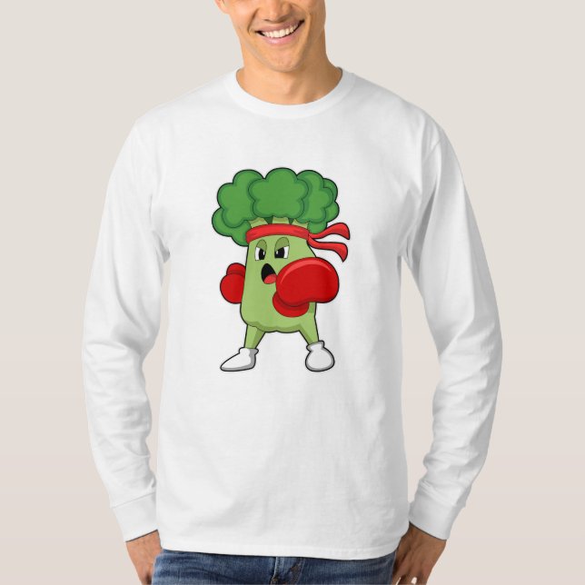 Broccoli vid Boxing med Boxing handskar T Shirt (Framsida)