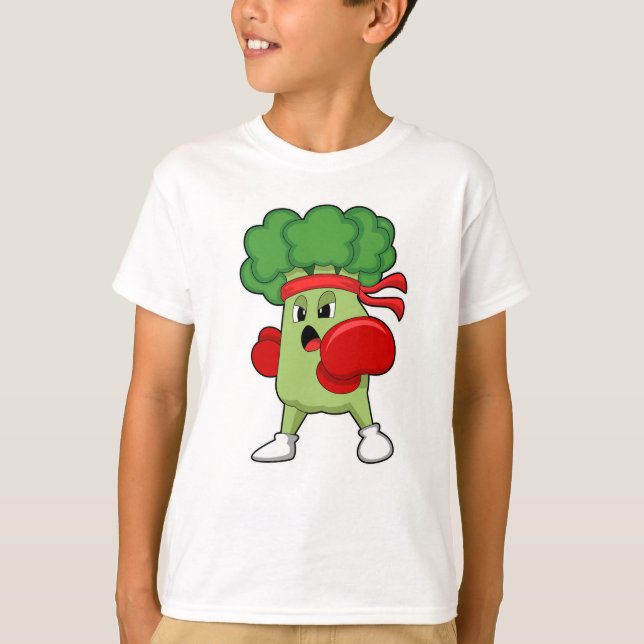 Broccoli vid Boxing med Boxing handskar T Shirt (Framsida)