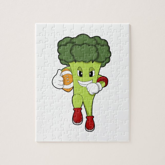 Broccoli vid fotbollssportar pussel (Vertikal)