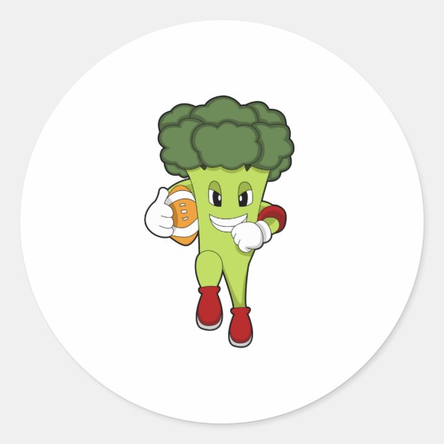 Broccoli vid fotbollssportar runt klistermärke (Framsida)
