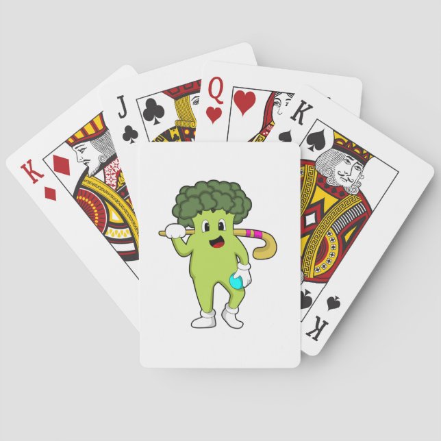Broccoli vid Hockey med Hockey fladdermus Casinokort (Baksidan)