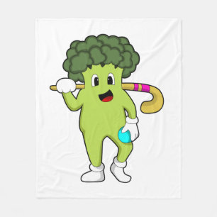 Broccoli vid Hockey med Hockey fladdermus Fleecefilt