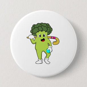 Broccoli vid Hockey med Hockey fladdermus Knapp