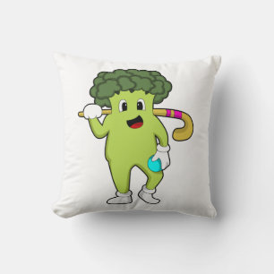 Broccoli vid Hockey med Hockey fladdermus Kudde