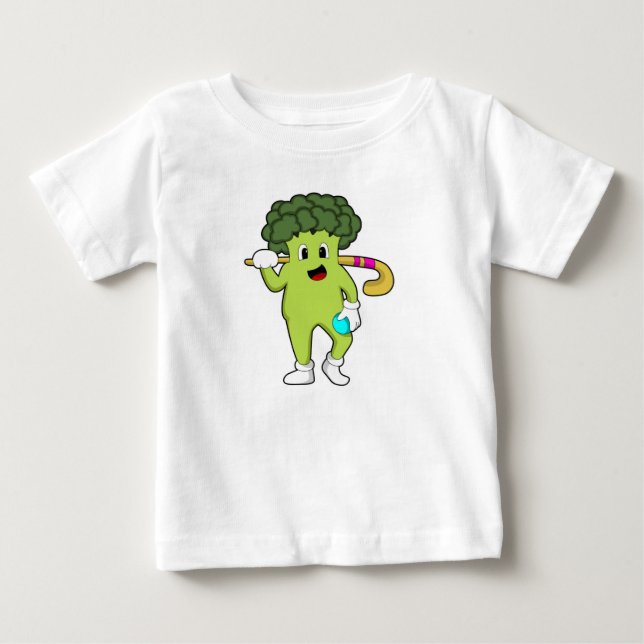 Broccoli vid Hockey med Hockey fladdermus T Shirt (Framsida)